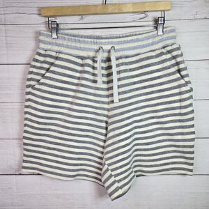 Splendid x Gray Malin Gray/Cream Sweatshorts Elastic Waistband Drawstrings Sz M
